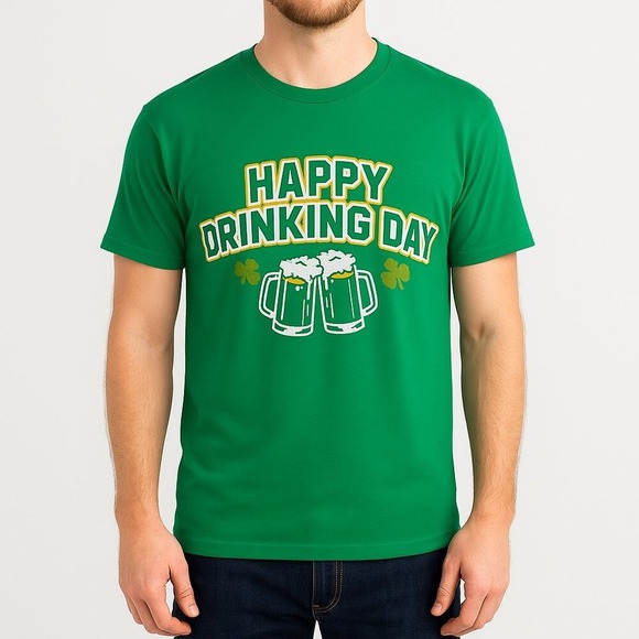 The Wild Clover Other - Wild‎ Clover Men's Green Happy Drinking Day St Patricks Day T Shirt Size L